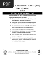National Achievement Survey (Nas) : School Questionnaire (SQ)