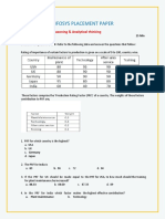 Infosys Placement Paper: Section I: Arithmetic Reasoning & Analytical Thinking