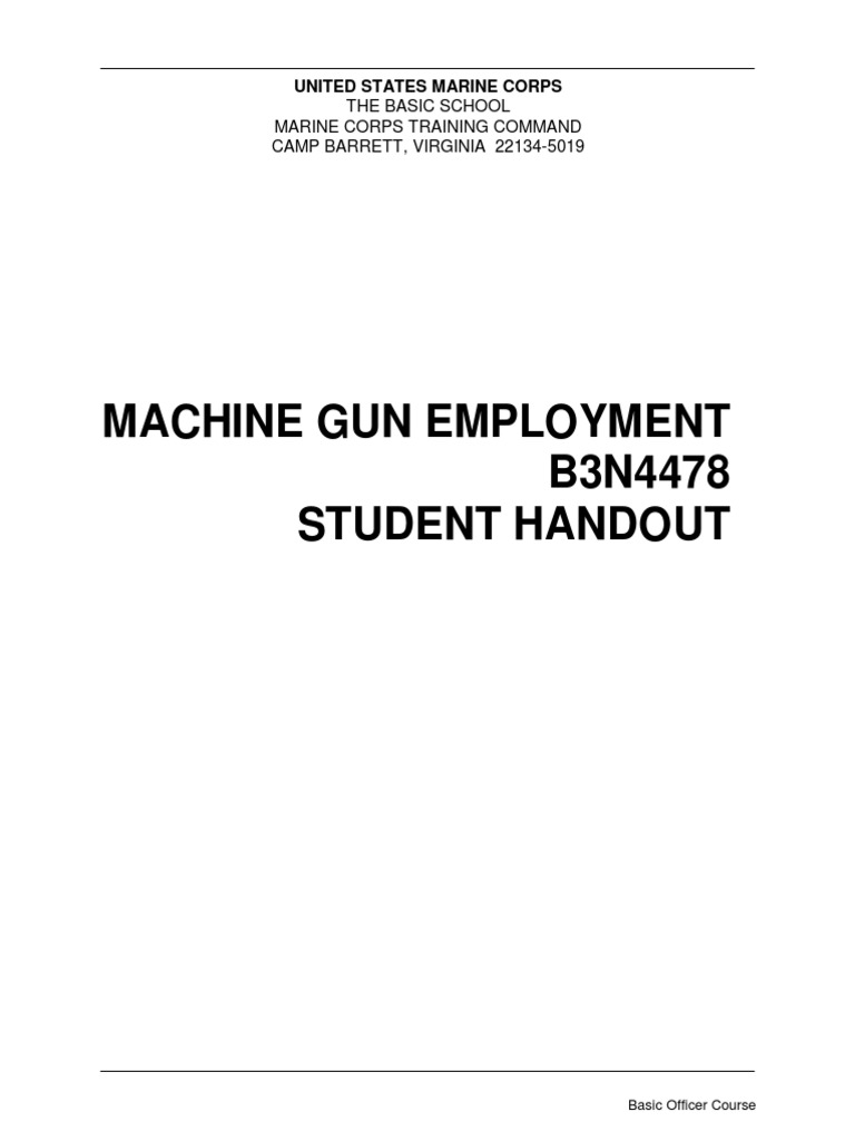 Machine Gun Employment | PDF | Machine Gun | Company (Military Unit)