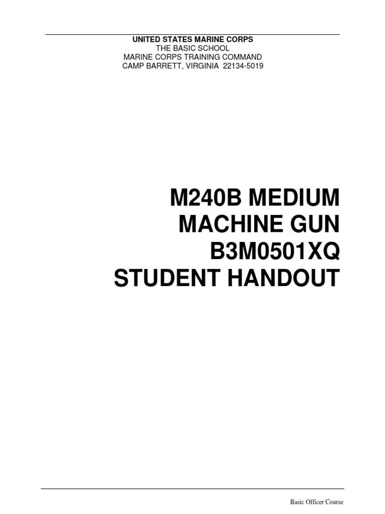 M240B Medium Machine Gun Overview | PDF | Cartridge (Firearms ...
