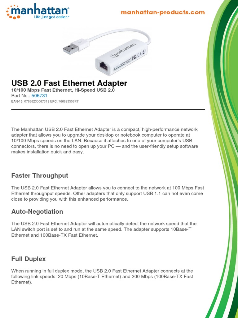USB 2.0 Fast Adapter Faster Throughput PDF Usb
