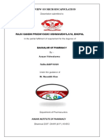 A Review On Microincapsulation: Dissertation Submitted To