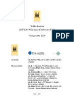 "Sobha Limited Q3 FY2019 Earnings Conference Call" February 06, 2019