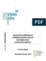 Relacion de La Resistencia A La Compresion Uniaxial de Las Rocas Bolivianas Con Su Clasificacion Genetica