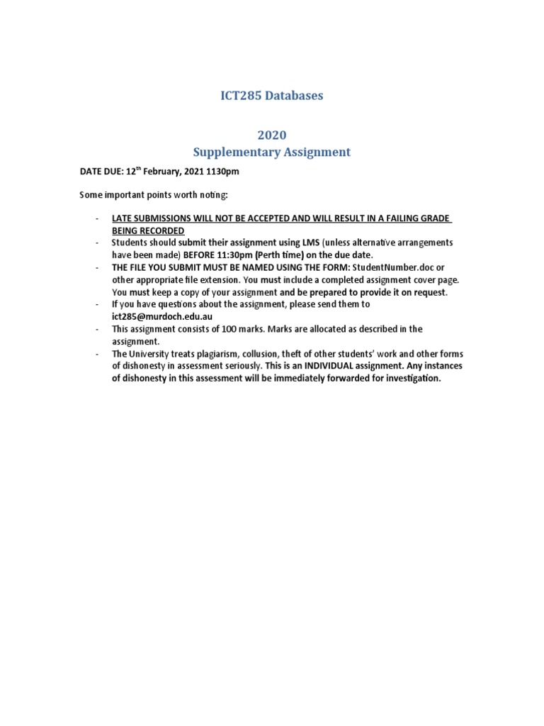 FSH Hospital Database Assignment Guide | PDF | Relational Database ...