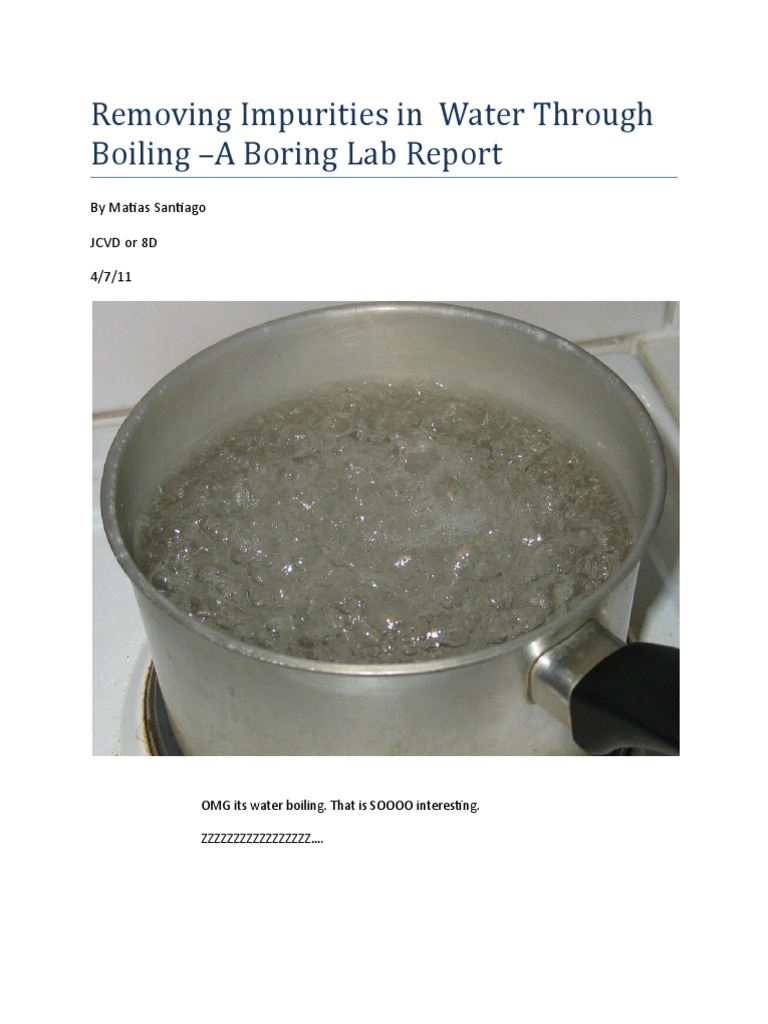 Removing Impurities in Water Through Boiling A Boring Lab Report