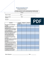 Mentee Evaluation Form Sample