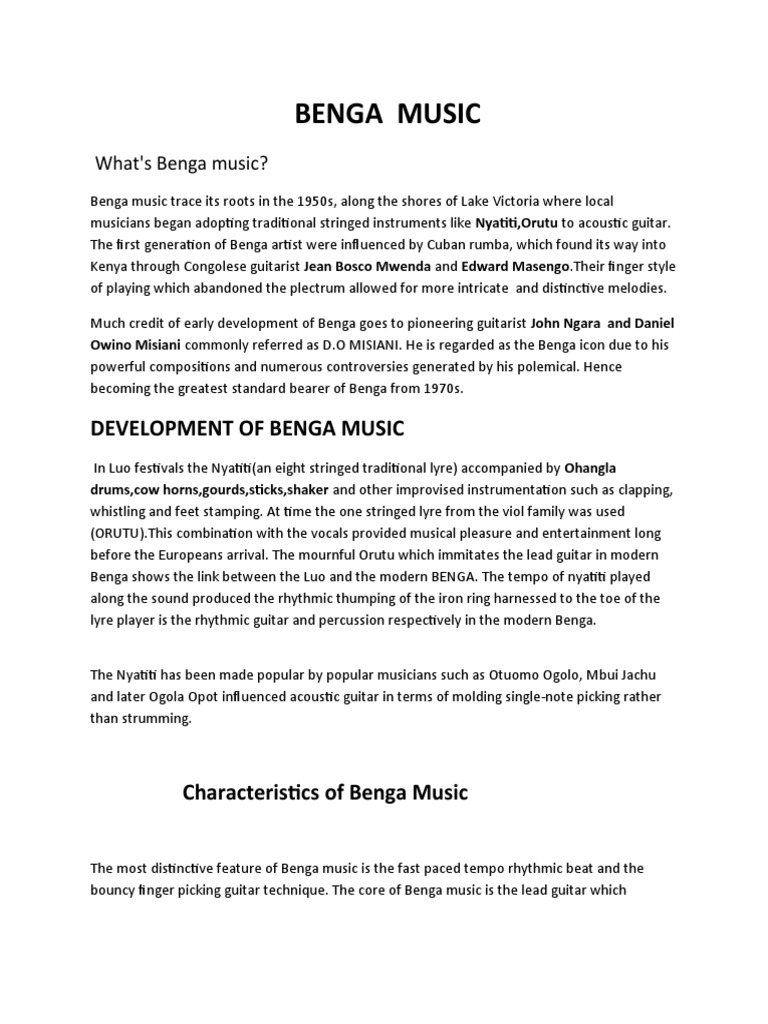 Benga Music | PDF | Guitars | Performing Arts