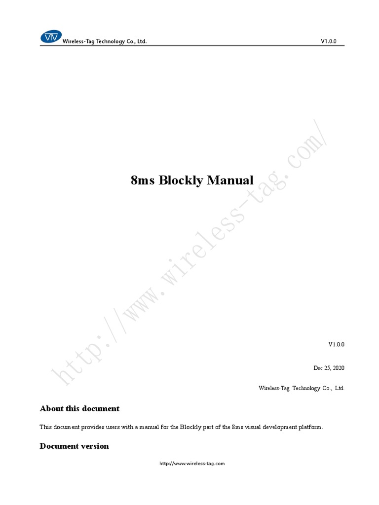 8ms Blockly Manual V1.0.0 en | PDF | Trademark | Computing