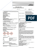 Safety data sheet for hydrogen chloride gas