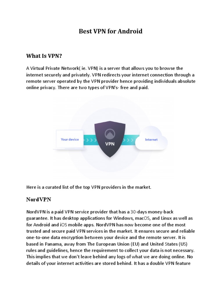Top VPNs for Android in 2022 | PDF | Virtual Private Network | Android ...