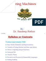 Turing Machines: Dr. Sandeep Rathor