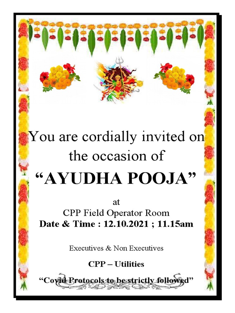 Invitation to CPP Utilities Executives and Non Executives for Ayudha