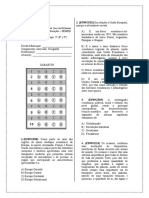 Avaliação GEOGRAFIA 5ª ETAPA