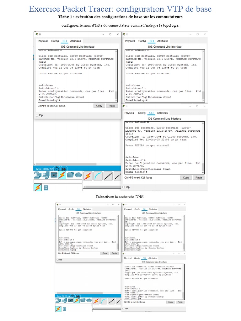 Configuration VTP et STP sur Packet Tracer | PDF | Commutateur réseau ...