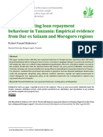 Factors Affecting Loan Repayment Behaviour in Tanzania: Empirical Evidence From Dar Es Salaam and Morogoro Regions