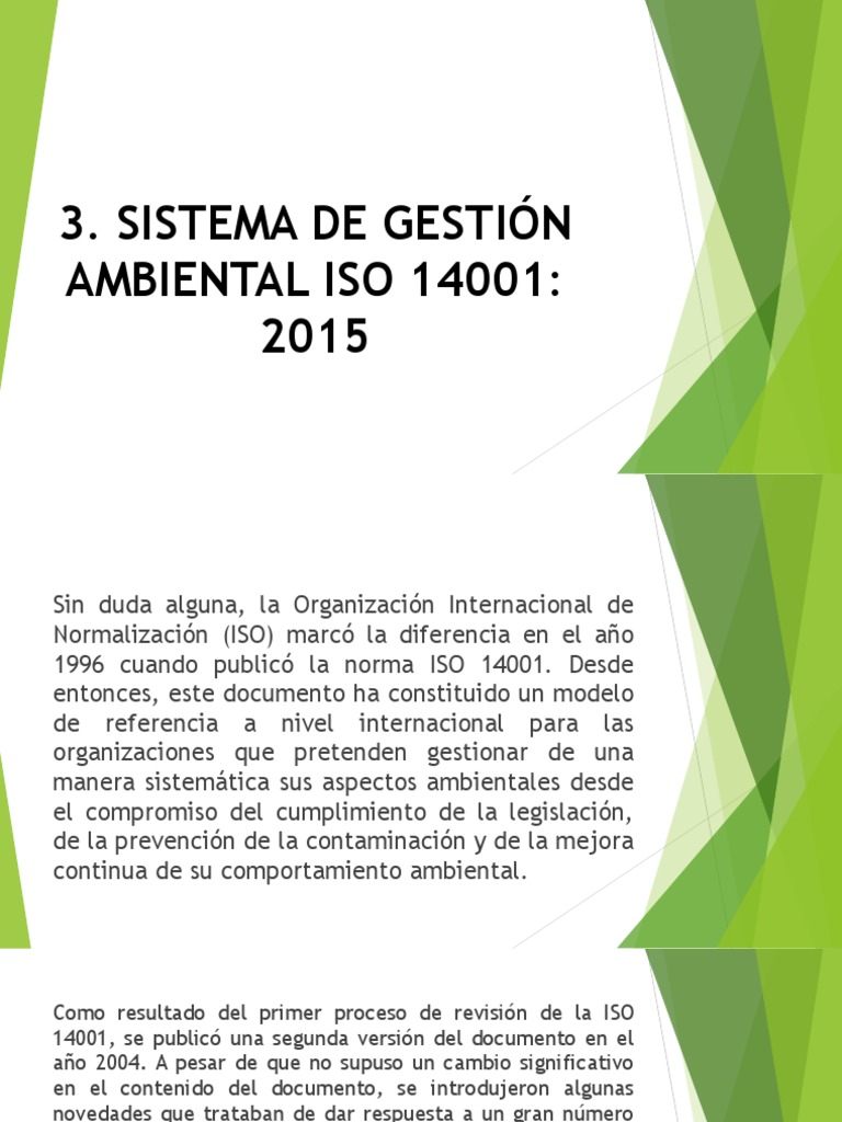 Sistema de Gestión Ambiental ISO 14001 2015 | PDF | Planificación ...