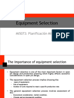 Equipment Selection: MI5073: Planificación Minera