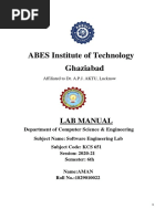 ABES Institute of Technology Ghaziabad: Lab Manual