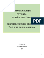 Plano de Governo Patriota Gestão 2021/2024: Patriota Paraíba Do Sul RJ