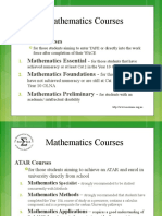 Mathematics Courses: General Courses Mathematics Essential - Mathematics Foundations - Mathematics Preliminary