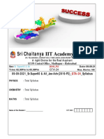 Sri Chaitanya IIT Academy., India.: 09-09-2021 - SR - Super60 & All - Jee-Adv (2019-P2) - Syllabus
