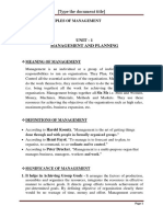 Unit - 1 Management and Planning: (Type The Document Title)