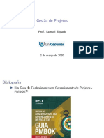 Gestão de Projetos: Prof. Samuel Slipack