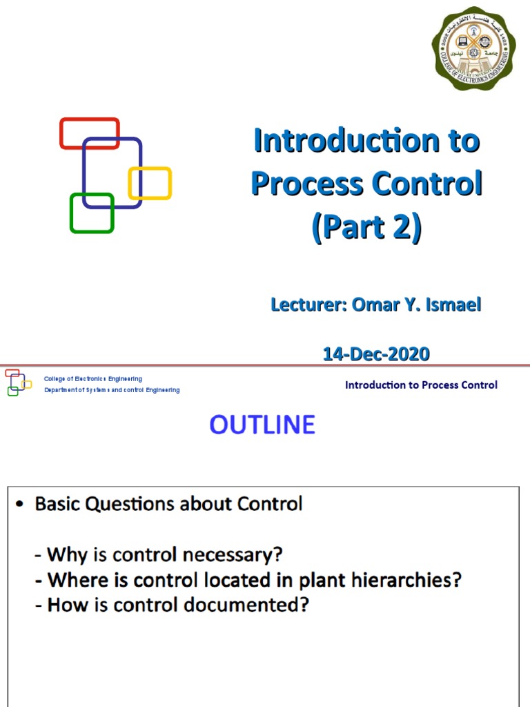 Lecture2 Introduction To Process Control Part 2 PDF Control System