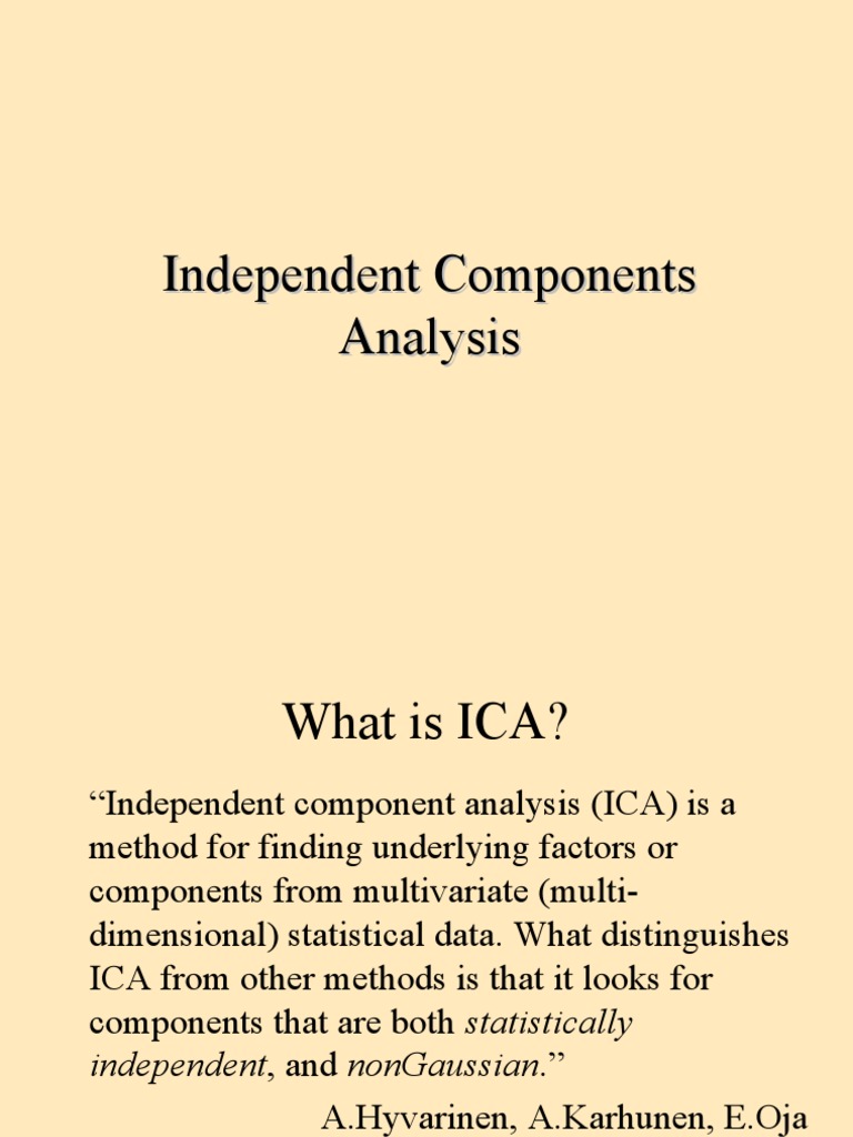 Independent Component Analysis Overview | PDF | Principal Component ...