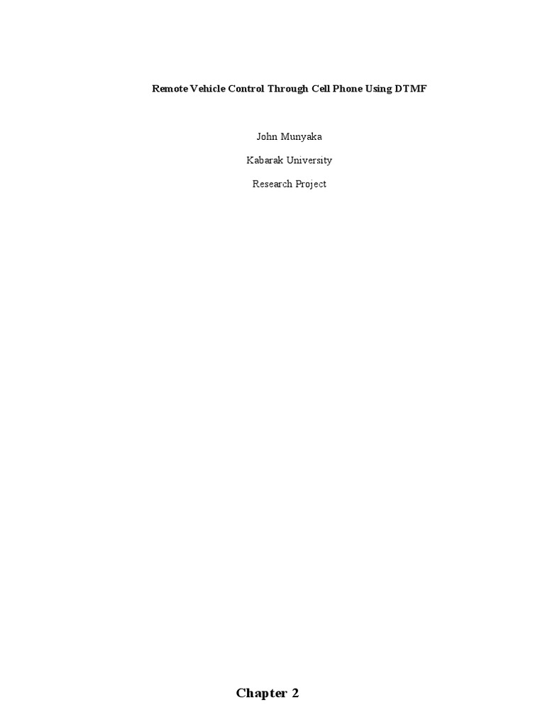 Remote Vehicle Control Through Cell Phone Using DTMF PDF