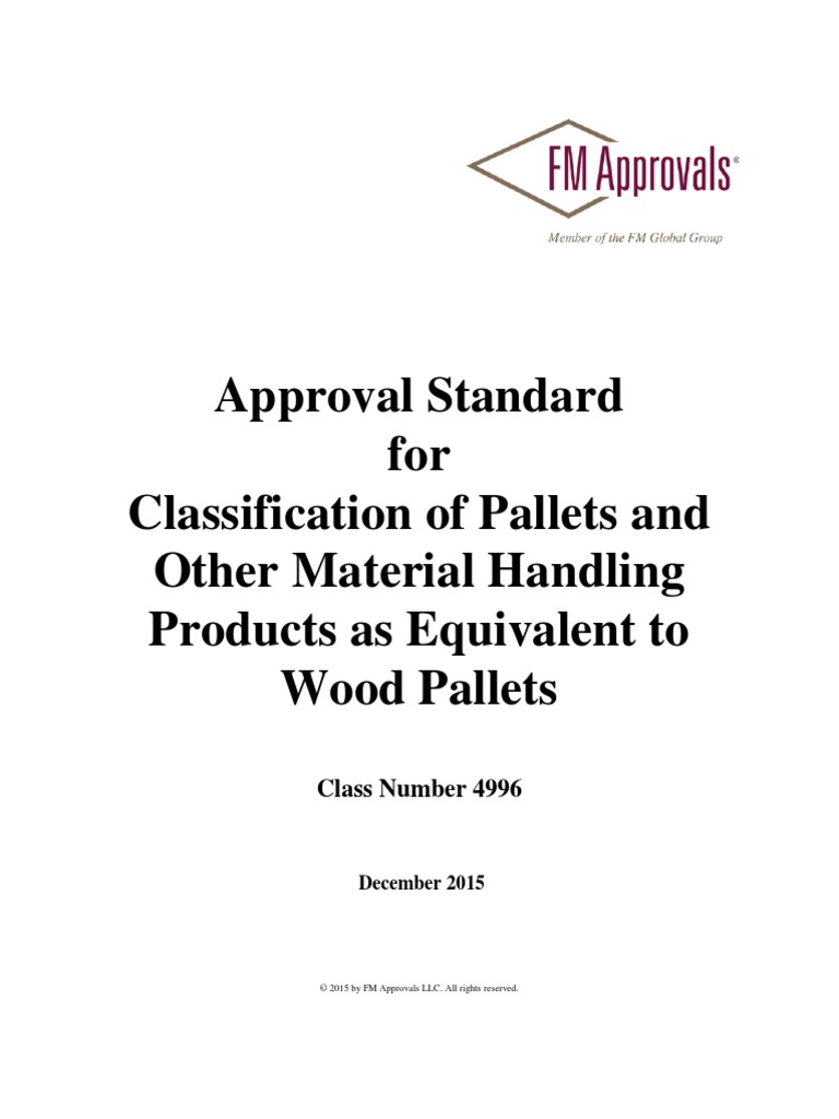 Classification of Pallets and Other Material PDF Audit Pallet