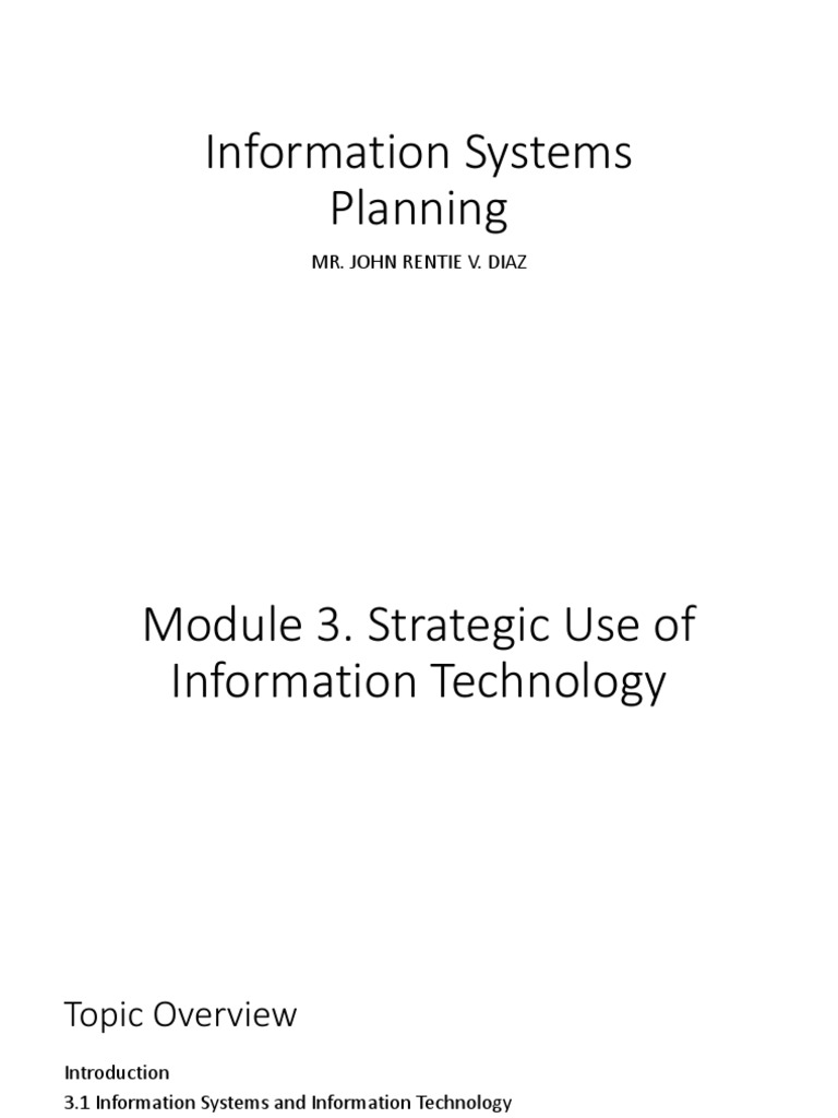 Strategic Information Systems Overview | PDF | Strategic Management ...