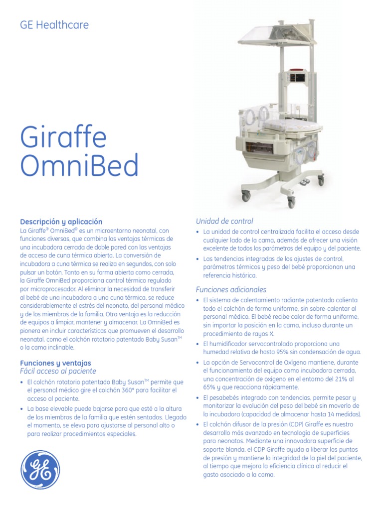 Giraffe OmniBed | PDF | Unidad de cuidado intensivo neonatal | Humedad