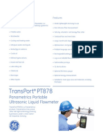 Transport Pt878: Panametrics Portable Ultrasonic Liquid Flowmeter