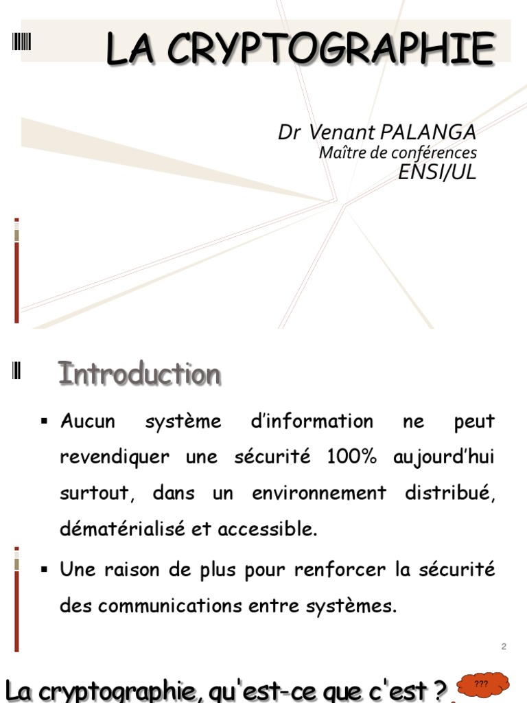 Introduction à la cryptographie moderne | PDF | Public-key cryptography ...