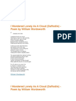 I Wandered Lonely As A Cloud (Daffodils) - Poem by William Wordsworth