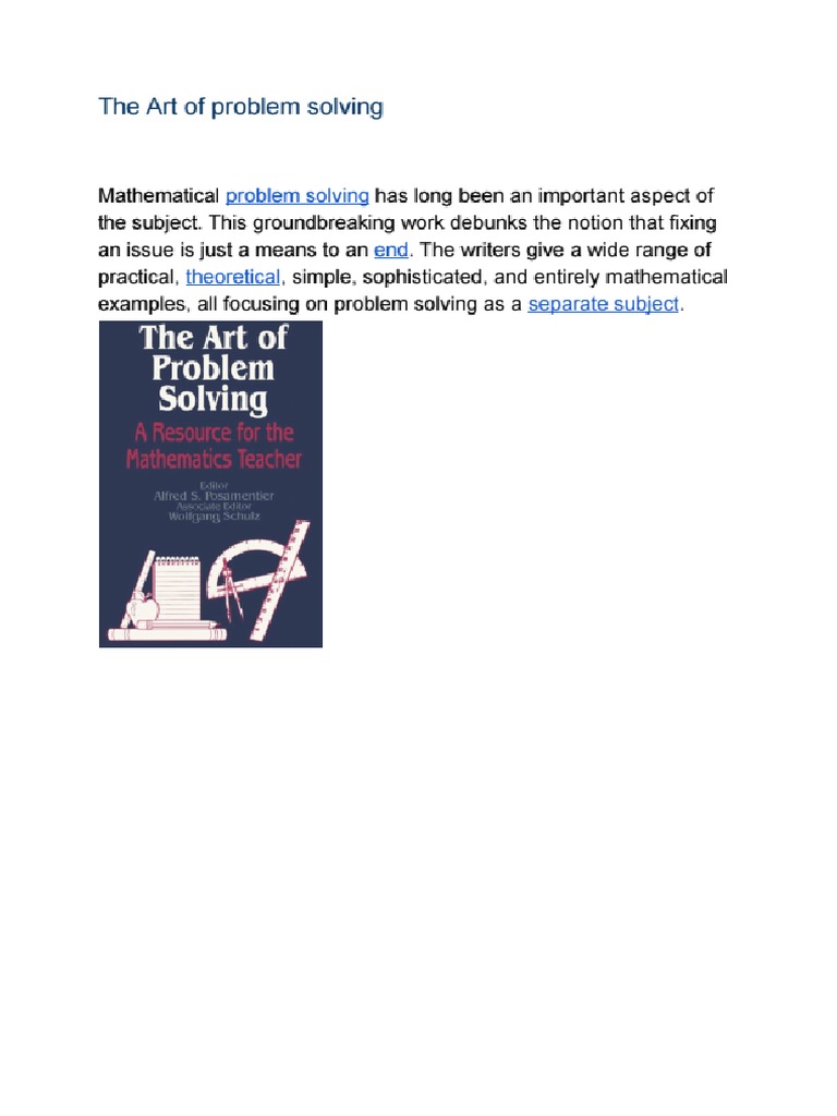 The art of problem solving pdf