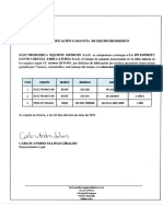 Certificado de Garantia electrobisturi y mesa de CX