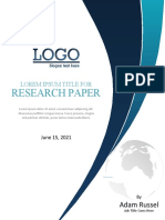 Research Paper Cover Page Template