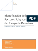 Identificación de los factores subyacentes del riesgo de desastres en dimensión de Gobernanza.