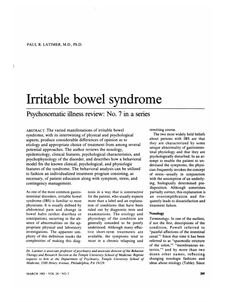 Understanding Irritable Bowel Syndrome | PDF | Irritable Bowel Syndrome ...
