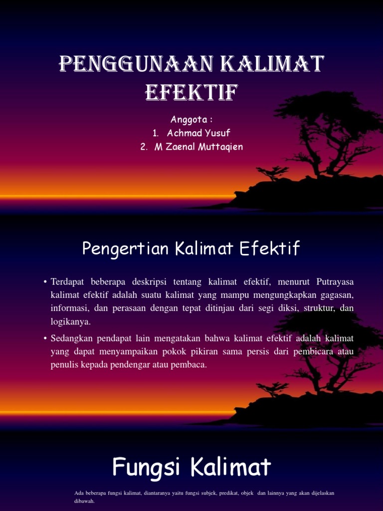 Kalimat Efektif Contoh Penggunaan Kata Tepat