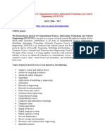 Call for Paper - The International Journal of Computational Science, Information Technology and Control Engineering (IJCSITCE)