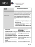 Subject Outline: Nurturing and Managing Brand Equity