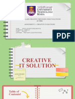 Critical and Creative Thingking For It Solutions (ICT500) Assignment 2: Creative It Solutions