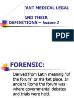 Medico Legal Terms & Definitions
