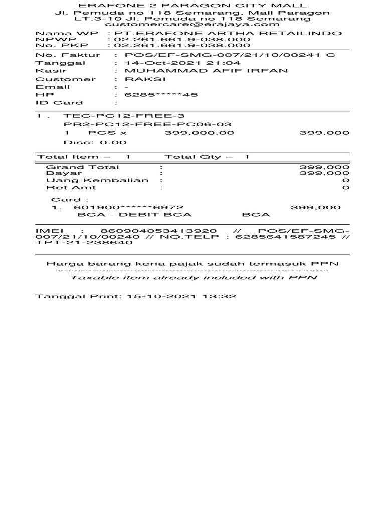 Taxable Item Already Included With PPN | PDF | Finance & Money ...