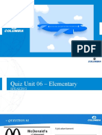 Speaking - Quiz Unit  3 - Elementary