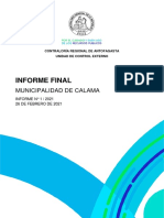 INFORME FINAL Nº 1-21 MUNICIPALIDAD DE CALAMA SOBRE AUDITORÍA CONTROL Y EJECUCIÓN PRESUPUESTARIO 2019 - FEBRERO 2021